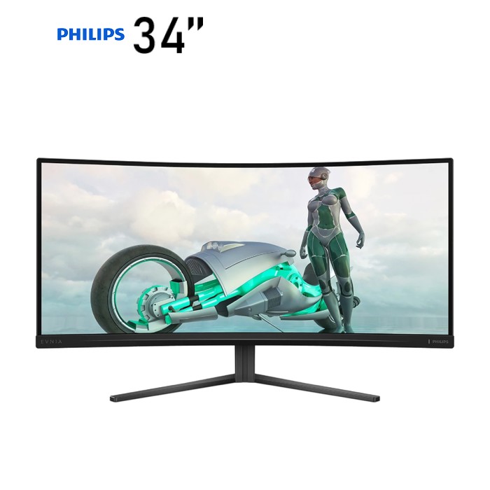 TFT 34" Philips 34M2C3500L, VA, вигнутий, WQHD, 180Hz, 0,5 ms, 2xHDMI, DP, сірий