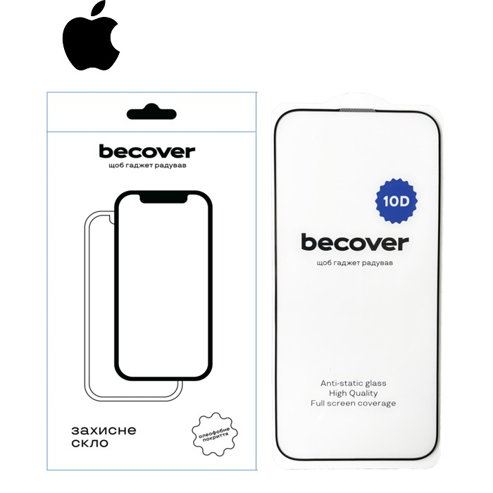 Стекло защитное BeCover Apple iPhone 16 Pro Max 10D Black (712324)