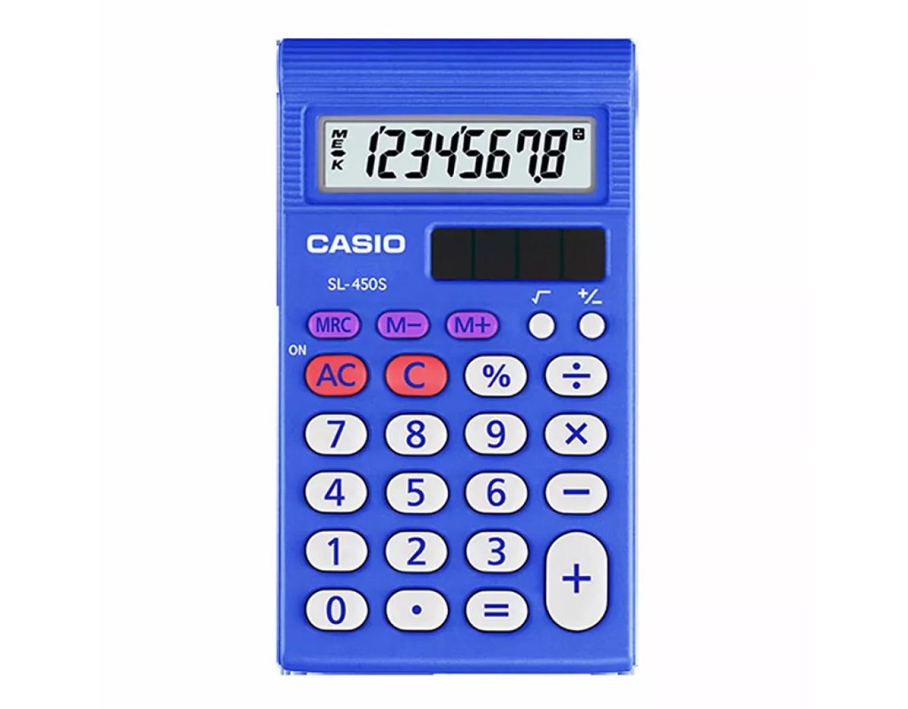 Калькулятор Casio SL-450S-W-EP, синий (CALC-CAS-SL-450S-W-E)
