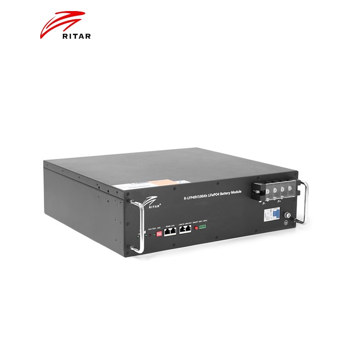Акумуляторна батарея Ritar LiFePO4 48V 100Ah 4800Wh BMS100@16S для монтажу у стійку ( 442 x450 х 175 ) Q1