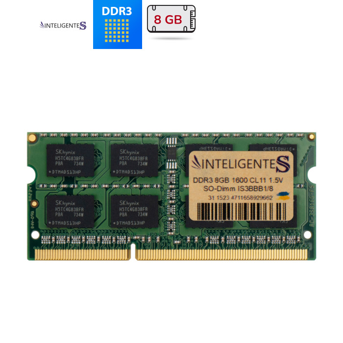 Модуль памяти для ноутбука SoDIMM DDR3 8GB 1600 MHz INTELIGENTES (IS3BBB1/8)