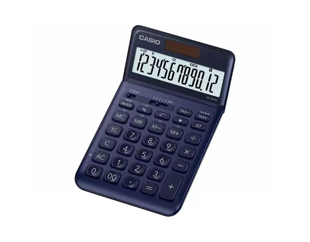 Калькулятор Casio JW-200SC-NY-W-EP, темно-синий (CALC-CAS-JW-200SC-NY)