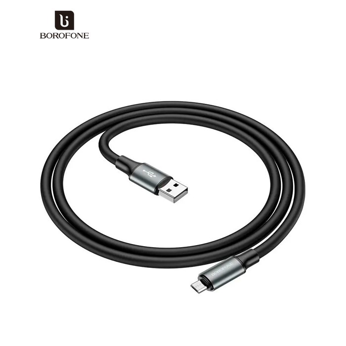 Кабель Borofone BX82, USB-Micro, 2.4A, довжина 1м, Black, BOX