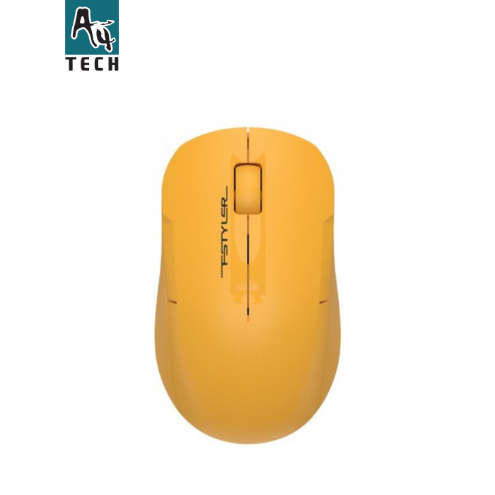 Мышь беспроводная A4 Tech, FG15CS Air2 Wireless Yellow (4711421001236) Бесшумные, для ноутбука, беспроводное, USB адаптер 2.4 ГГц, оптический, 1200 dpi, количество кнопок - 3, аккумулятор, средняя, 109 х 64 х 36 мм