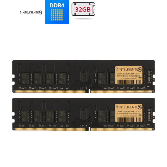 Модуль пам'яті для комп'ютера DDR4 32GB (2x16GB) 2666 MHz INTELIGENTES (IU4CHD2/32)