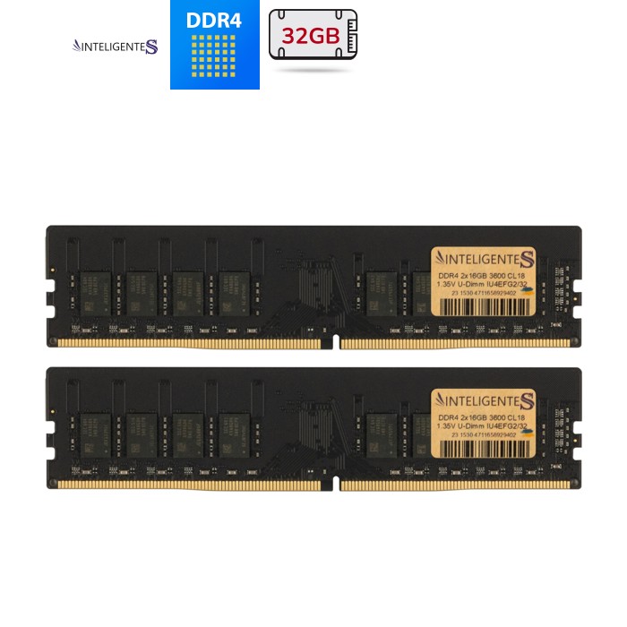 Модуль памяти для компьютера DDR4 32GB (2x16GB) 3600 MHz INTELIGENTES (IU4EFG2/32)