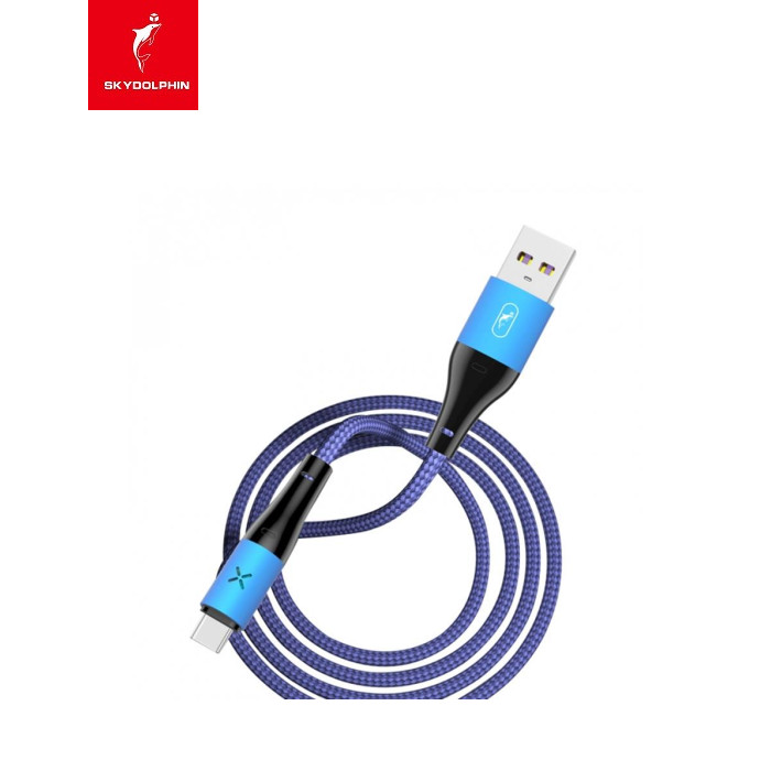 Кабель SkyDolphin S49T LED Aluminium Alloy USB - USB Type-C (M/M), 1 м, Blue (SDUSB-000568)