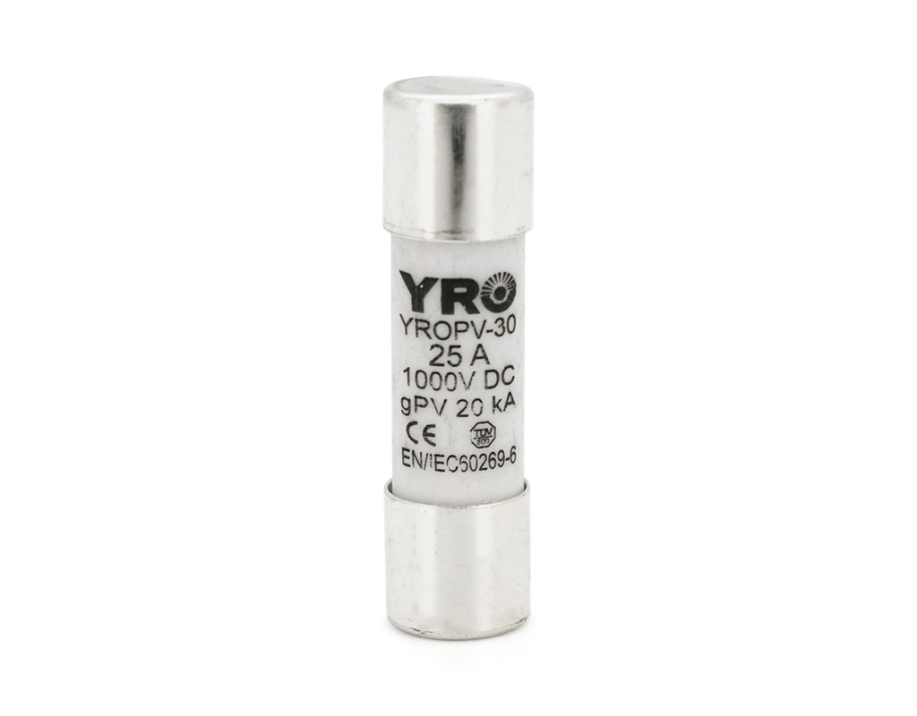 Плавкий запобіжник YROPV-30, 25A, 1000Vdc, 10&times;38mm, постійна напруга, 10 штук в упаковці, ціна за 1 штуку