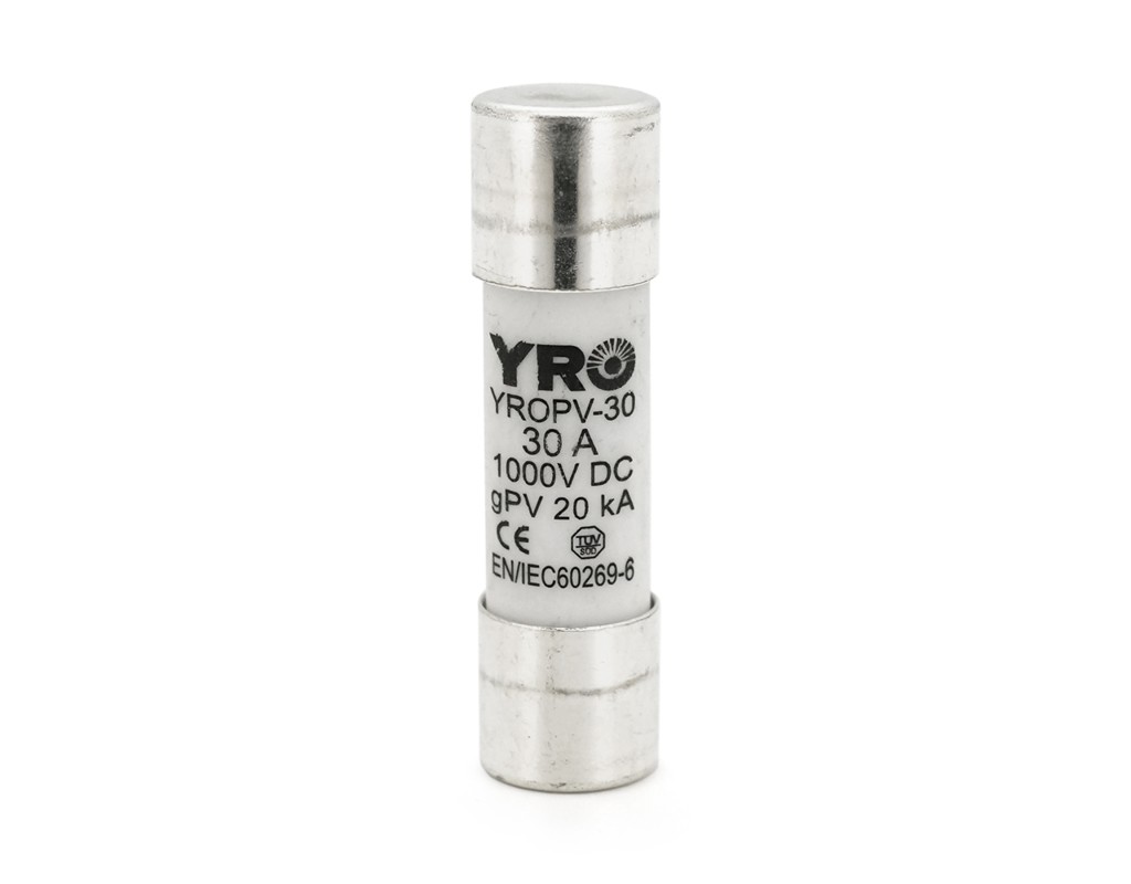 Плавкий запобіжник YROPV-30, 30A, 1000Vdc, 10&times;38mm, постійна напруга, 10 штук в упаковці, ціна за 1 штуку