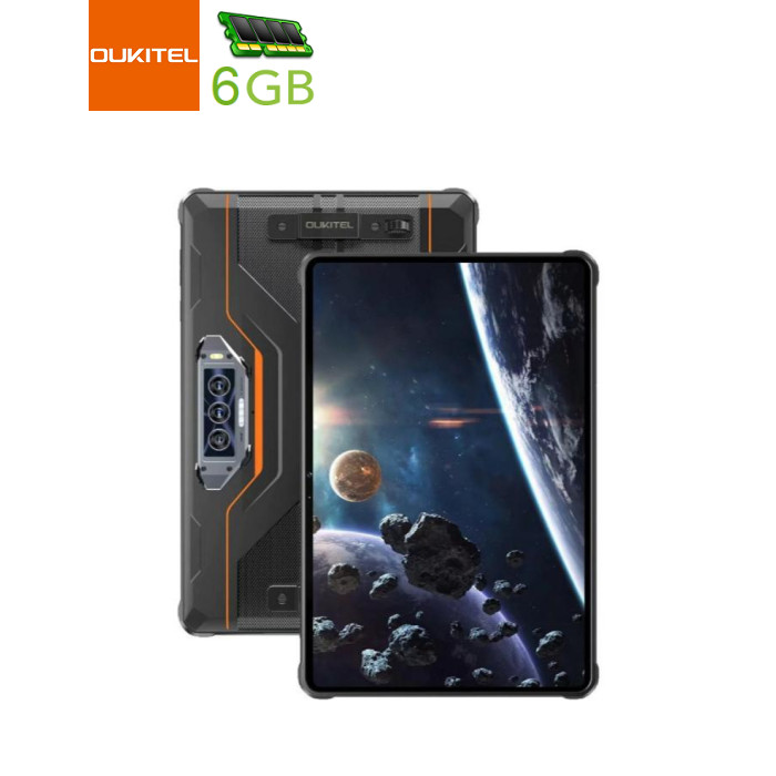 Планшет OUKITEL RT8 11" 6/256GB NFC LTE Dual Sim Black-Orange with hand з ручкою (6931940756396)