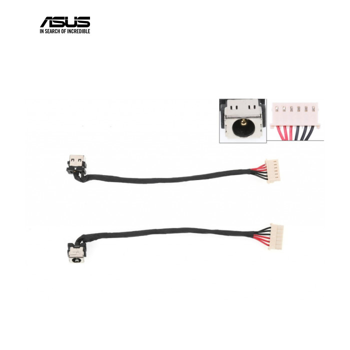Роз'єм живлення ноутбука з кабелем ASUS PJ1059 (5.5mm x 2.5mm), 6-pin, 14 см (A49113)