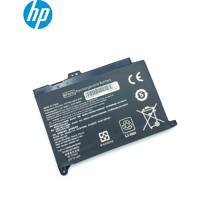 Батарея BP02XL для HP Pavilion 15 AU, 15-AU, 15-AW (HSTNN-LB7H, HSTNN-UB7B) (7.6V 5300mAh 40Wh)