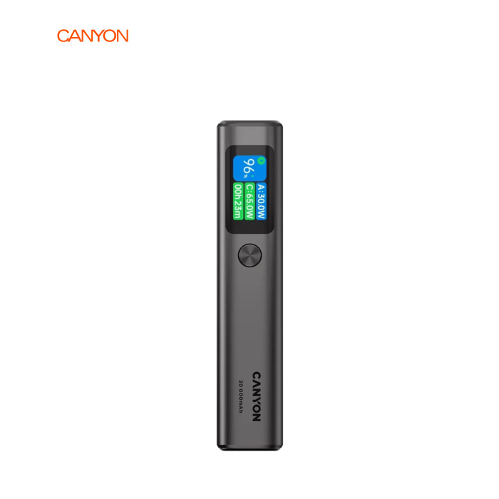 Батарея универсальная Canyon 20000mAh OnPower 230 TFT PD/130W Dark Grey (CNS-CPB230DG)