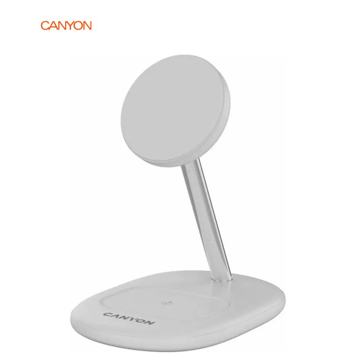 Зарядное устройство Canyon wireless charger WCS-205 15W Qi2 2in1 White (CNS-WCS205W)