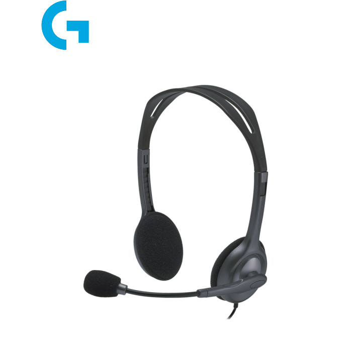 Наушники с микрофоном Logitech H111 VoIP и мультимедиа, гарнитура, проводное, накладные, дуга над головой, штекер 3.5 мм, 32 Ом, 20 Гц, 20 кГц, 100 дБ, Grey (981-000593)