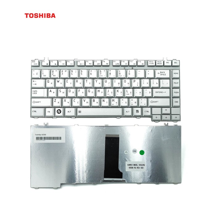 Клавіатура для Toshiba Satellite A200, A300, A305, A305D, L300D, L305, M300 (RU Silver) Оригінал