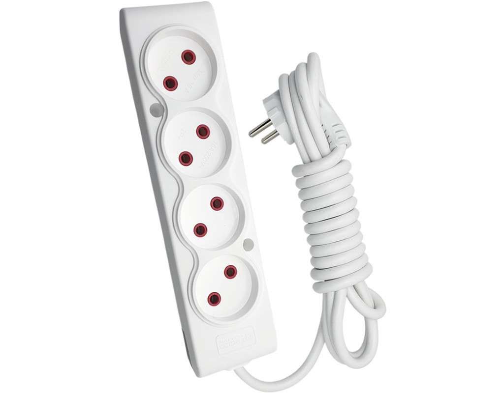 Сетевой удлинитель TECCO 5м 4 поста white (8681277841507)