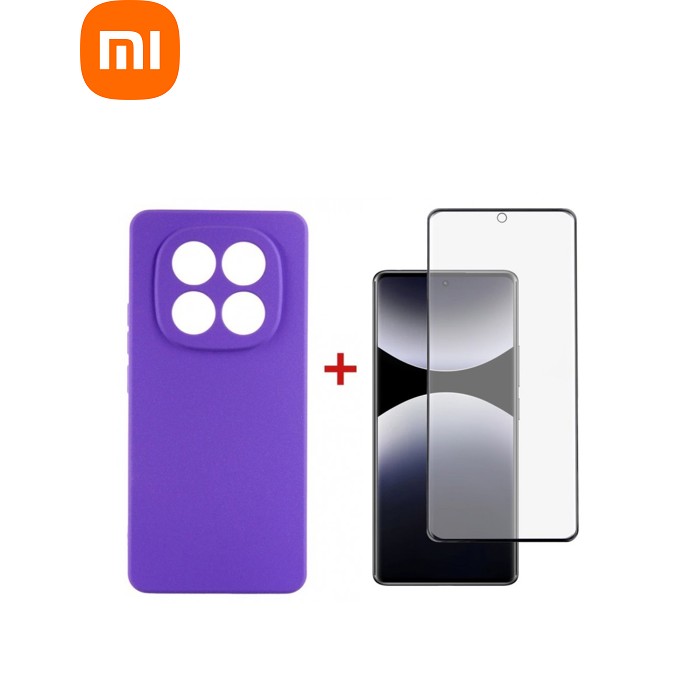 Чохол до мобільного телефона Dengos Kit Xiaomi Redmi Note 14 Pro case Carbon + glass (Purple) (DG-KM-130)