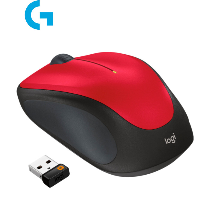Мышь беспроводная Logitech M235 Red, беспроводная (радиоканал), 1000 dpi, для ноутбука, 910-002496