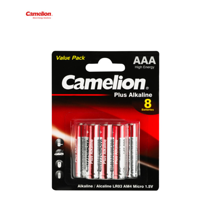 Батарейка Camelion AAA LR03 Plus Alkaline * (5+3) (LR03-BP5+3)