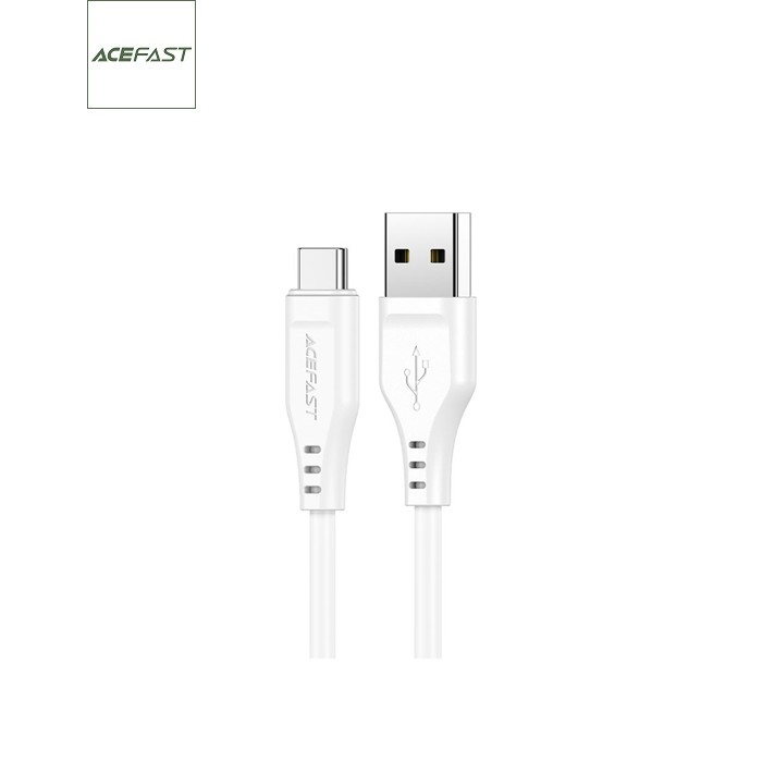 Дата кабель USB 2.0 AM to USB-C 1.2m 3.0A TPE White Acefast (6974316280873)