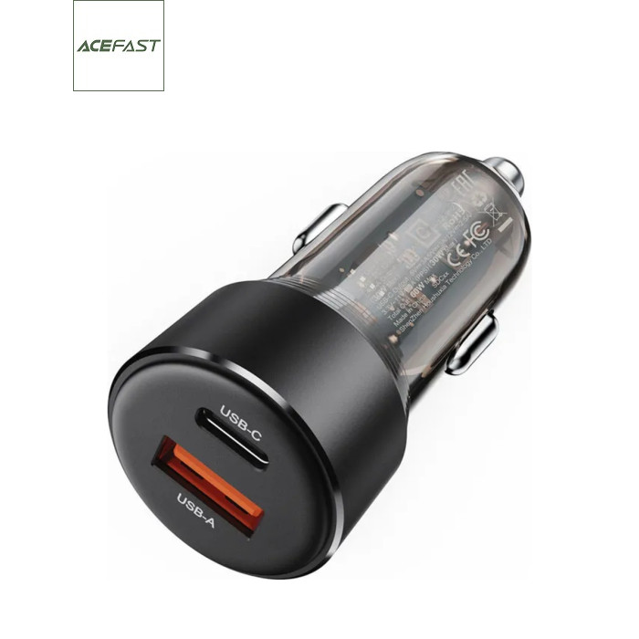 Зарядний пристрій Acefast 2xUSB 60W (USB-C + USB-A) B12 (6974316282914)