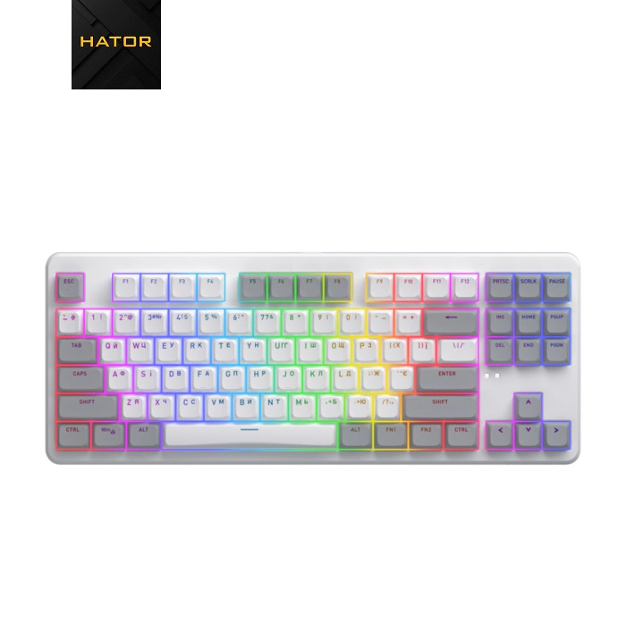 Клавиатура Hator Rockfall 3 Mecha TKL QMK/VIA Orange Wireless White (HTK851UA)