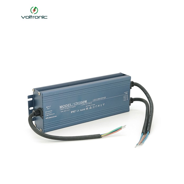 Імпульсний блок живлення герметичний (Led Converter) 12V 250W, IP67, 215х35х73 мм, Box