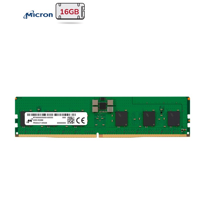 Модуль памяти для сервера Micron DDR5 ECC UDIMM 16GB 1Rx8 5600 CL46 (16Gbit) (Single Pack) (MTC10C1084S1EC56BR)