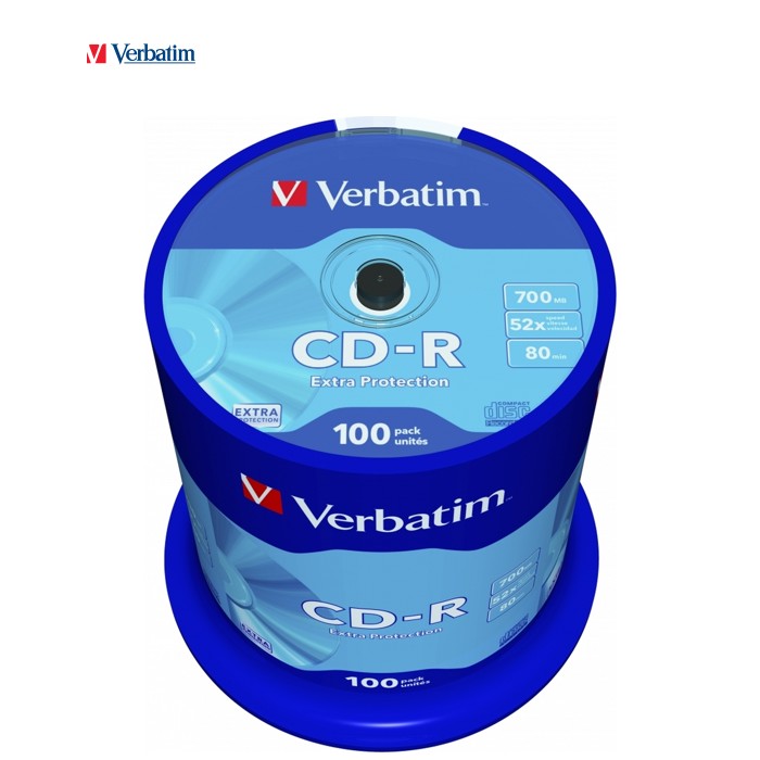Диск CD Verbatim CD-R 700Mb 52x Cake box 100шт Extra (43411)
