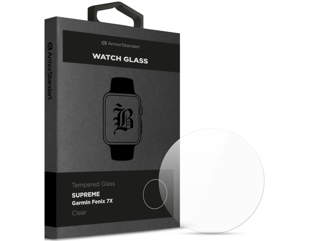 Стекло защитное Armorstandart Supreme Black Icon Garmin Fenix 7X Clear (ARM84719)