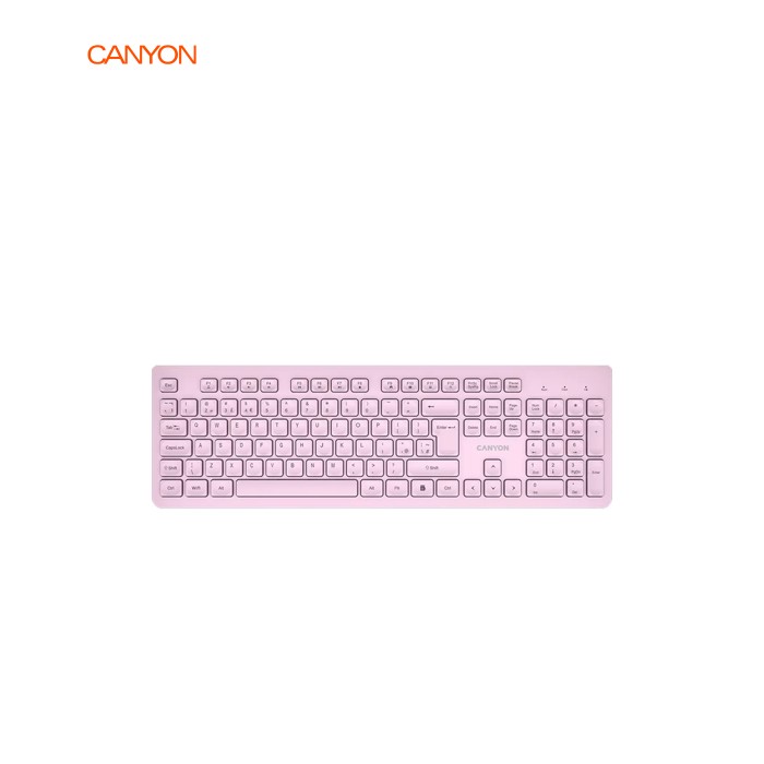 Клавиатура Canyon HKB-W01 Silent Wireless UA Pink (CNS-HKBW01P)