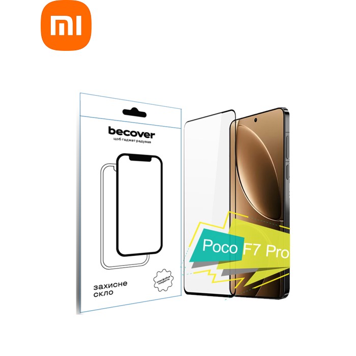 Скло захисне BeCover Poco F7 Pro Black (713416)