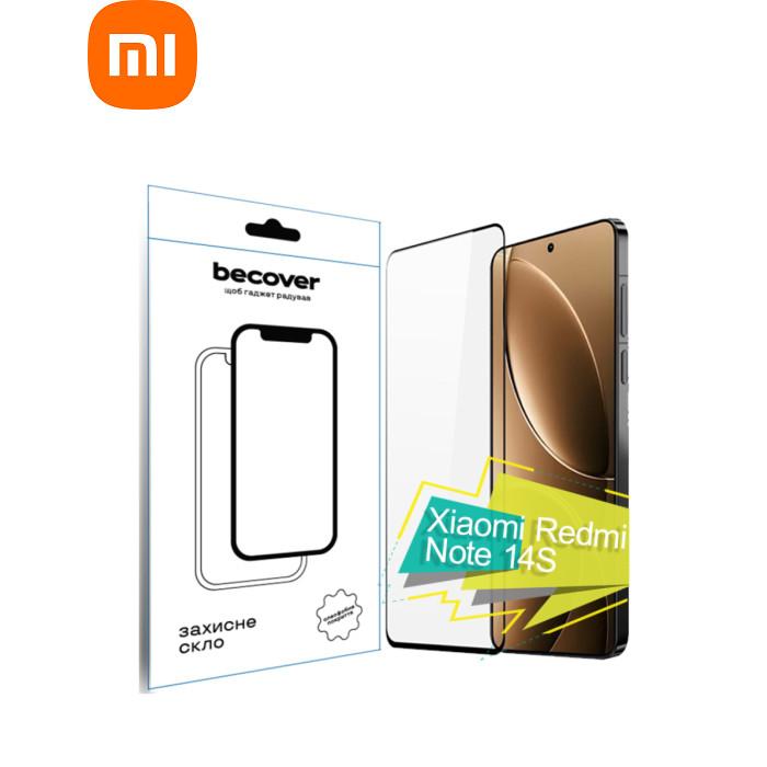 Стекло защитное BeCover Xiaomi Redmi Note 14S Black (713417)