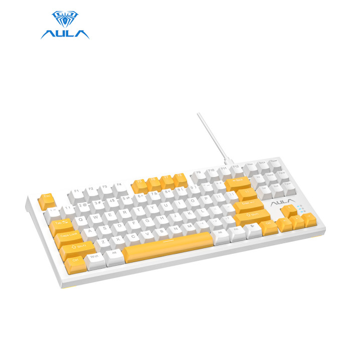Клавиатура Aula F3032 keycaps plus 21 Yellow keys KRGD Red USB UA White (6948391204680)