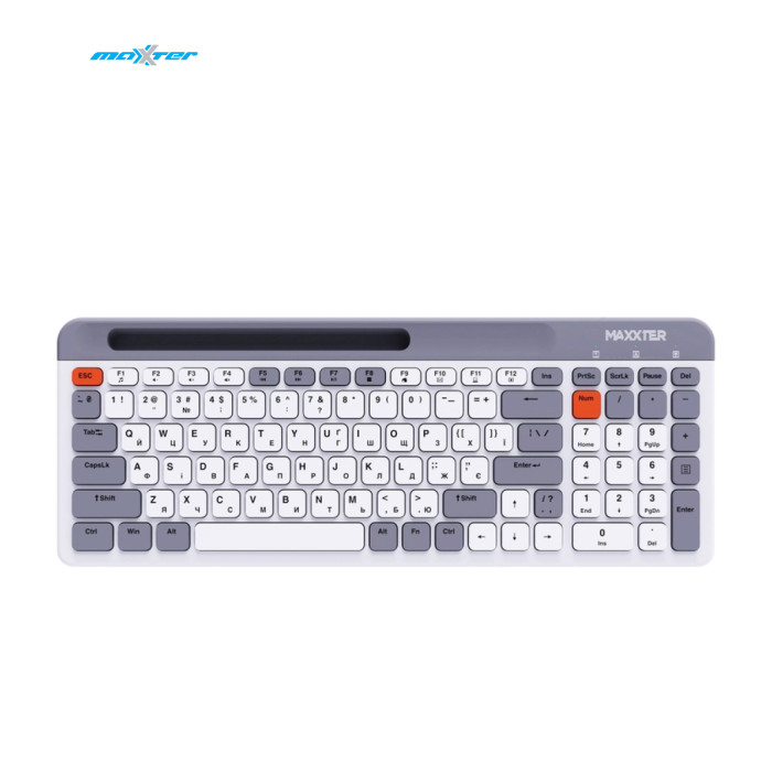 Клавиатура Maxxter KBW-02G-UA Wireless Grey (KBW-02G-UA)