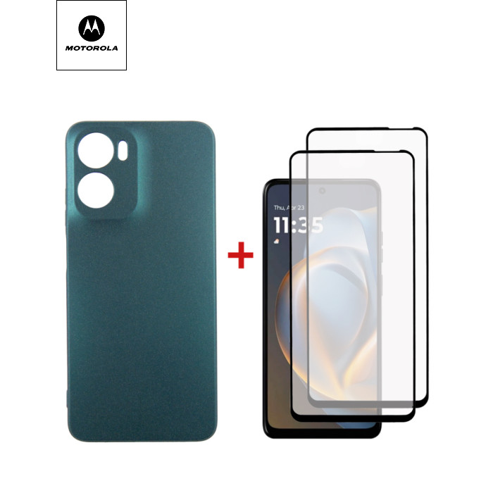 Чохол до мобільного телефона Dengos Motorola G05 Soft + glass 2pcs (Green) (DG-CTG2P-18)