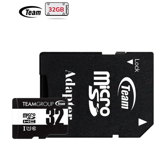 Карта пам`ятi MicroSDHC 32GB UHS-I Class 10 Team Black + SD-adapter (TUSDH32GCL10U03)