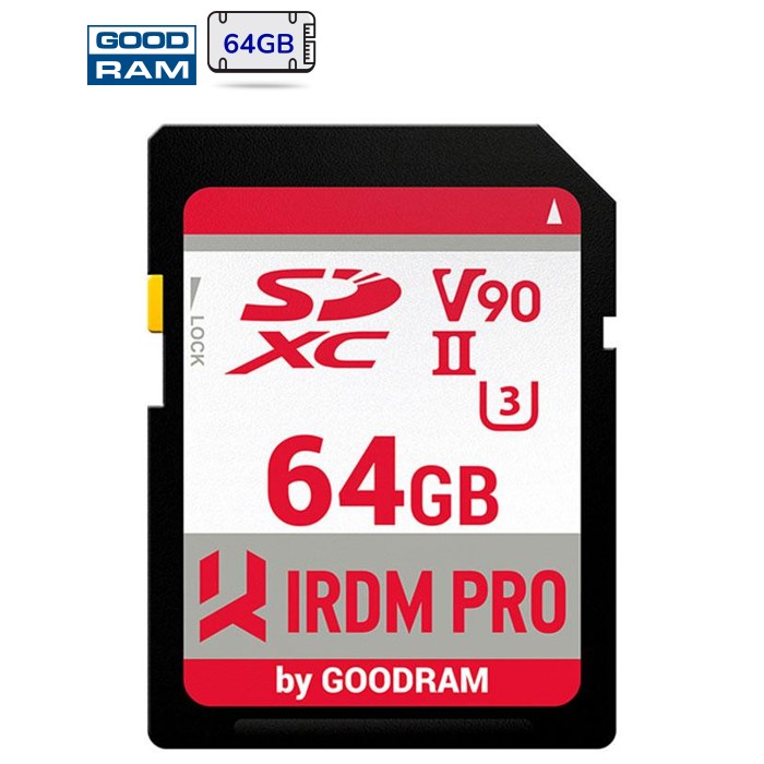Memory card SD 64Gb GoodRAM IRDM PRO SDXC V90 UHS-II U3 Retail