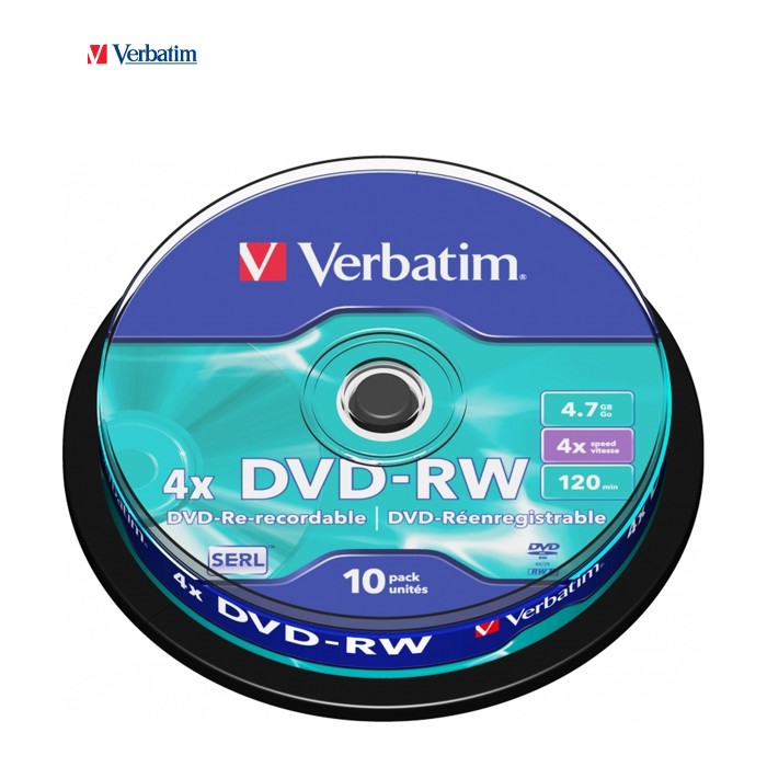 Диск DVD Verbatim 4.7Gb 4x Cake box 10шт (43552)
