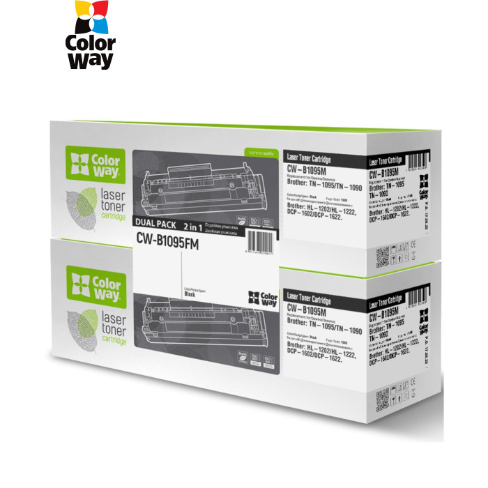 Картридж ColorWay Brother TN1095 HL-1202/DCP-1602 DUAL PACK 2x1,5K (CW-B1095FM)