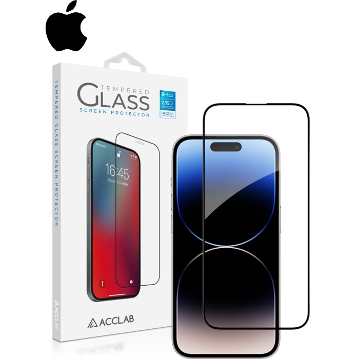 Скло захисне ACCLAB Full Glue ESD Apple iPhone 14 Pro Black (1283126542046)