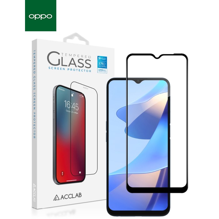 Стекло защитное ACCLAB Full Glue Oppo A16 Black (1283126522024)
