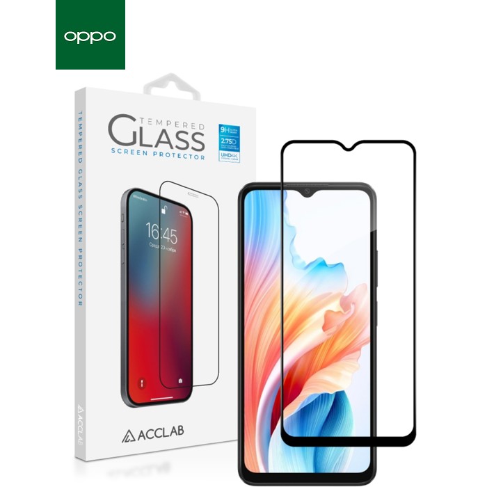 Стекло защитное ACCLAB Full Glue Oppo A38 5G Black (1283126582462)