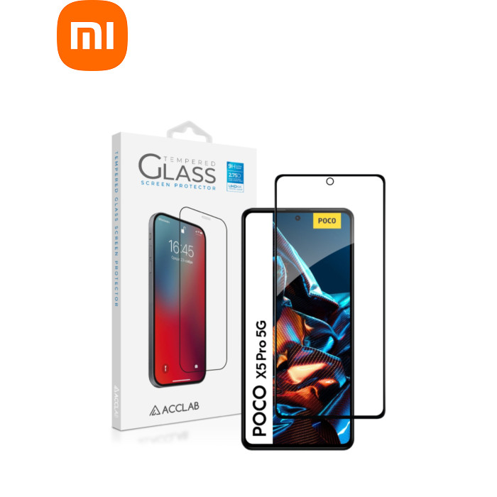 Скло захисне ACCLAB Full Glue Xiaomi Poco X5 Pro Black (1283126567384)