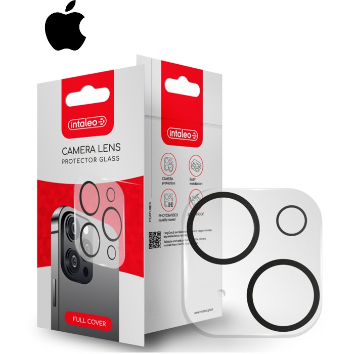 Стекло защитное Intaleo Camera Lens Apple Iphone 14/14 Plus Black (1283126576843)