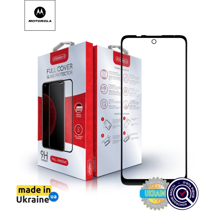 Стекло защитное Intaleo Full Glue MOTO E30/E40 Black (1283126545818)