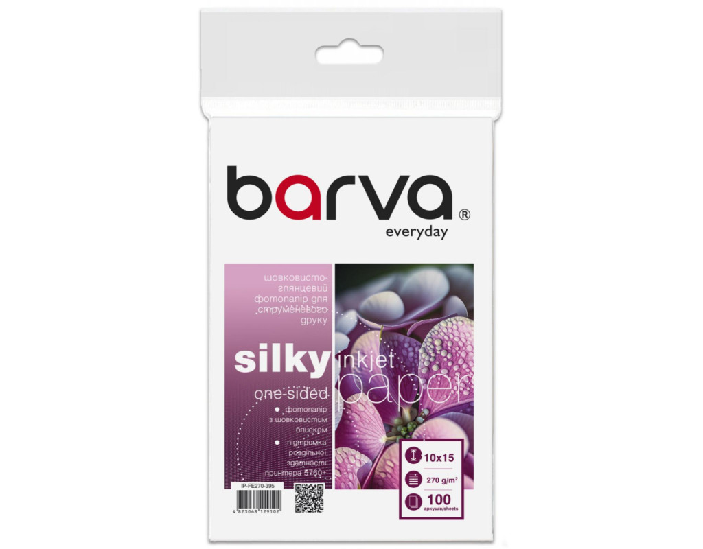 Фотопапір Barva 10x15, 270 g/m2, Everyday, Silky-glossy, 100c (IP-FE270-395)