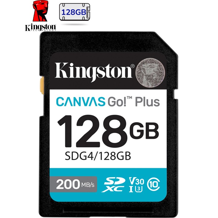 Карта памяти Kingston 128GB SDXC сlass 10 UHS-I U3 V30 Canvas Go Plus G4 (SDG4/128GB)