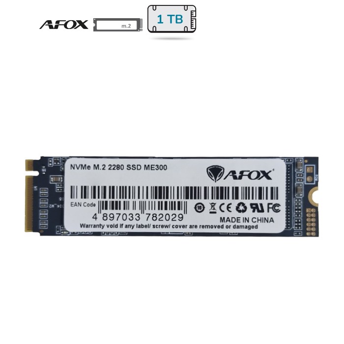 SSD 1Tb AFox ME300 M.2 2280 PCIe NVMe Gen 3x4 3D TLC NAND, Retail